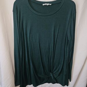 Elegant Dark Green Long Sleeve Women's Top